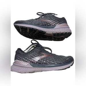 Brooks Gray and Purple Sneakers with Knit Upper